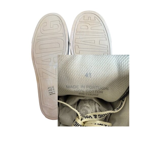 Zadig & Voltaire High Flash Canvas Noir Sneakers New in Box - Picture 11 of 11